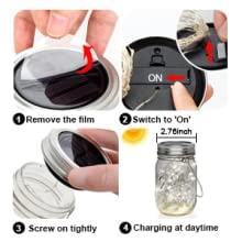 Solar Mason Jar Lid Light 8 Pack Multicolor Waterproof Outdoor Decor