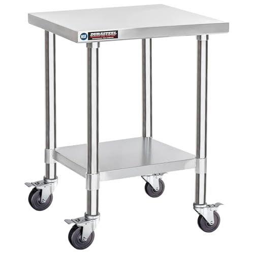 30x18 NSF Stainless Steel Cart Work Table (30" x 18" / Table Cart with Casters)