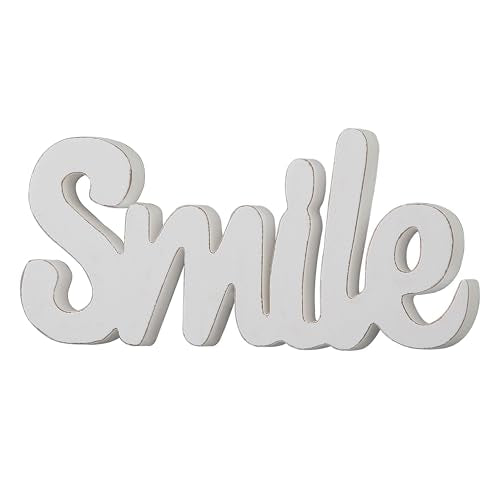 Rustic Smile Sign for Tabletop 12 Inch (Smile)