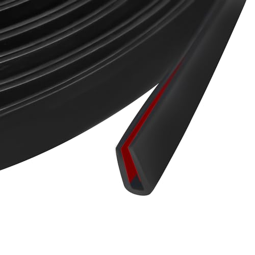 Edge Trim, 3/32"(2mm) Rubber Edge Trim, Flexible Self Adhesive U Channel Edge Protector for Sharp Edge, Sheet Metal and Car Doors, Peel and Stick Auto Door Guard, Black Color, 20Ft
