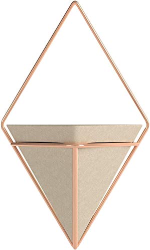 Trigg Hanging Planter Vase Wall Decor (Grey/Copper / Large)