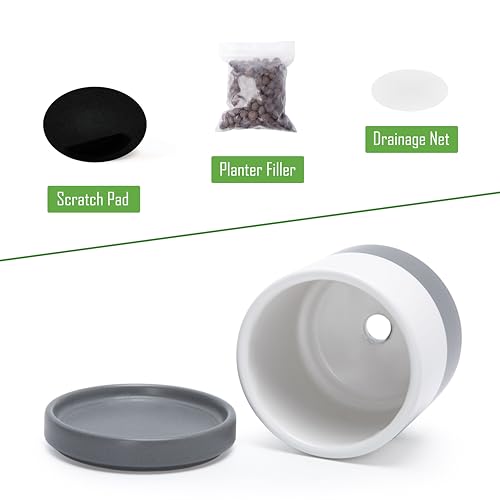 2 Pack Ceramic Pots & Saucers (2 Count)