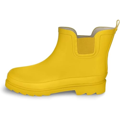 Women's Waterproof Ankle Rain Boots (7 / Yellow)