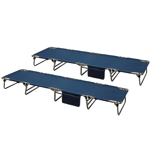 Portable Folding Camping Cot Lightweight (Blue 76L x24.8W x 8.6H")