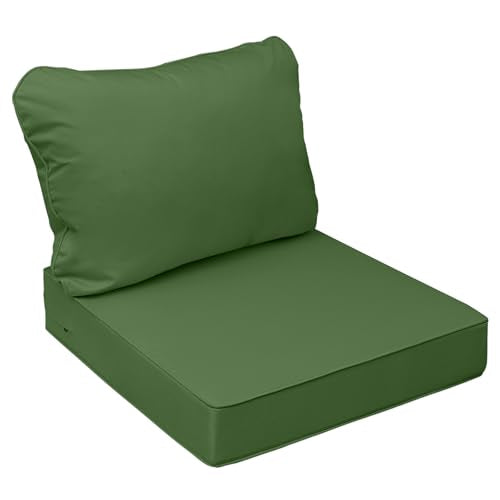 Outdoor Chair Cushions (Dark Moss Green / 21"x21"x3" / 21"x17")
