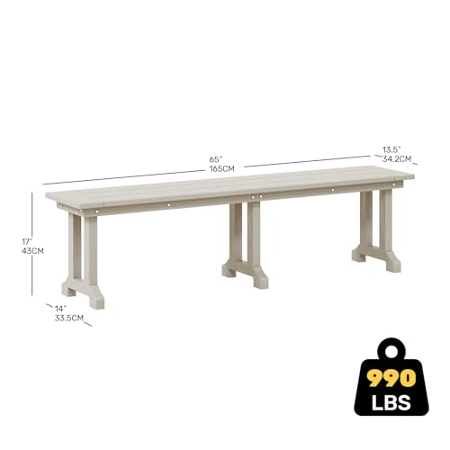 Outdoor Benches Weatherproof (Sand / 65IN)