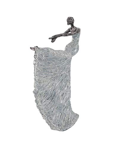Polystone Dancer Decorative Sculpture Home Decor Statue (Gray / 12" x 3" x 16")