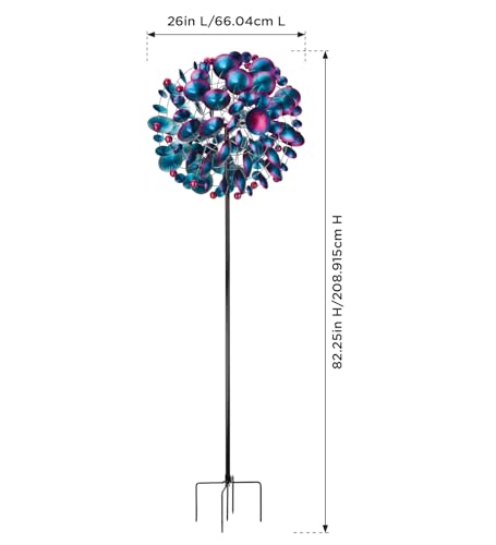 Wind Spinner Outdoor Metal Kinetic Yard Art with Stake (Globe / Large (80-89 Inch))