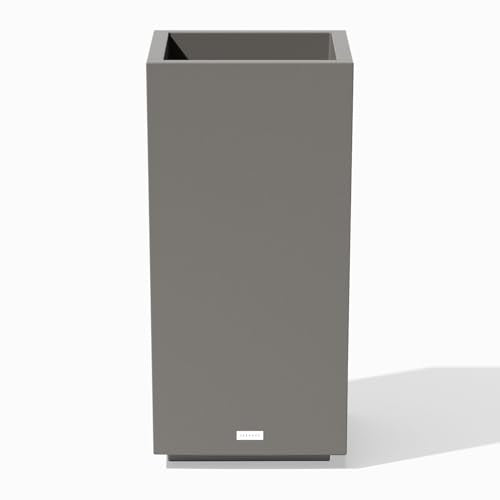 Block Series Pedestal Planter (Gray / 26"H x 13.5"W)
