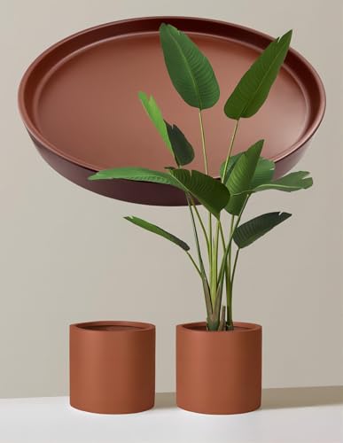 4 Pack Ceramic Plant Saucer Pot Tray 4 Inch ((4.5"/4.1")-4pack / Brown)