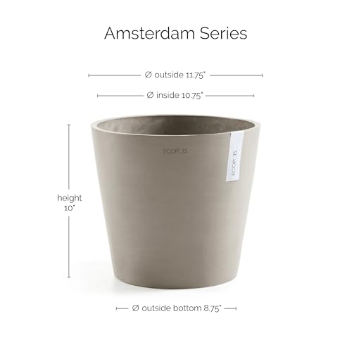 Amsterdam Round Flower Planter (Taupe / 12 Inches)