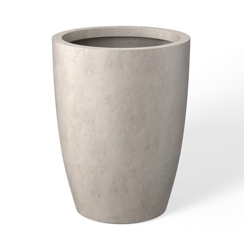 Small Round Tapered Weathered Concrete Planter 18.1" Tall (Weathered Concrete / 18.1"H (Single Planter))