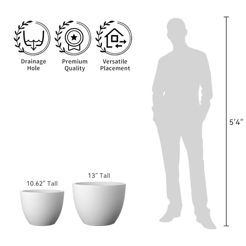 White Concrete Planter 10.6" Tall All
