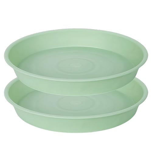 2 Pack of 18 19 inch Plant Saucer Drip Tray (19" (2 pack) / Light Green)