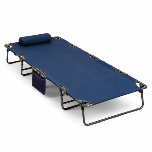 Portable Folding Camping Cot Lightweight (Blue 76L x24.8W x 8.6H")