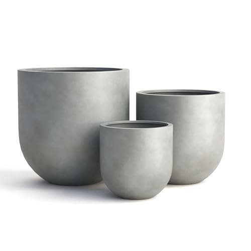 Signature Mount Antero 15.7''D x 15.7''H Modern Indoor Outdoor Fiberstone Bullet Shaped Planter (Medium / Gray)