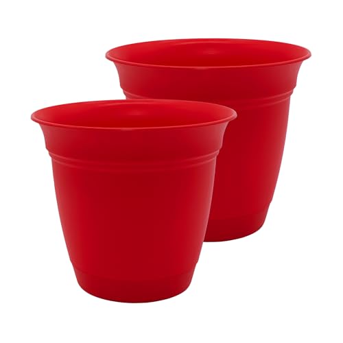 Eclipse Round Planter Pot (Red / 10" (Pack of 2))