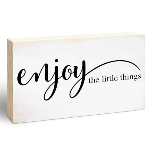 3x5 Inspirational Wooden Block Sign (Enjoy the Little Things-1)