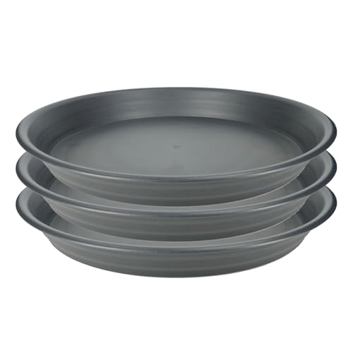 3Pcs Plant Saucer Tray (14in（3pcs） / Dark Gray)