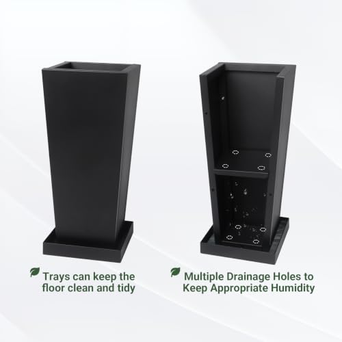 20" Metal Tall Outdoor Planters Set of 2 (20" H)