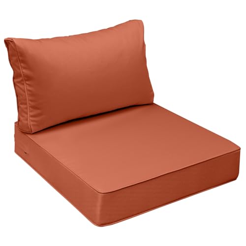 Outdoor Chair Cushions (Rust / 23.5"x25.5"x5" / 23.5"x13.5")