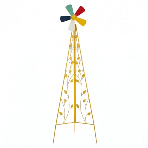 8FT Ornamental Windmill for Yard (6.2ft-yellow)