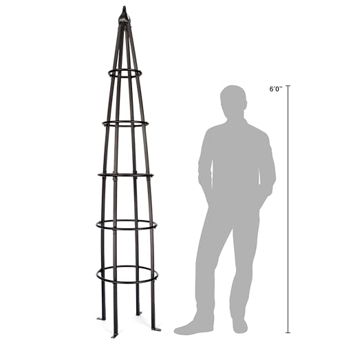 Tall Iron Obelisk Trellis 8 Ft (BLACK / 8 Feet Tall)