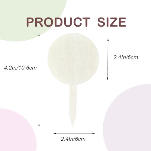 100 Pcs Wood Plant Labels (Round)