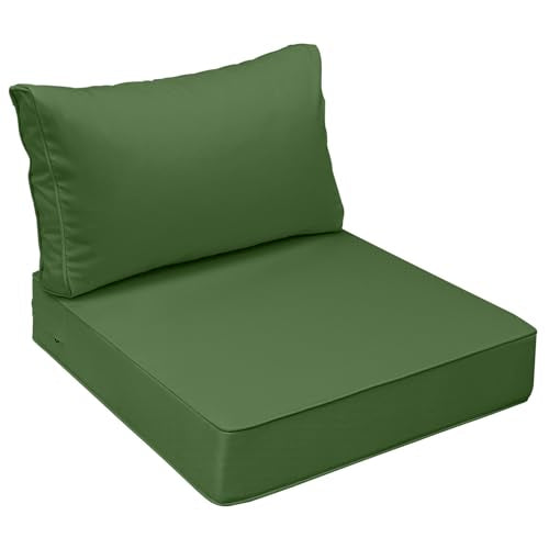 Outdoor Chair Cushions (Dark Moss Green / 23"x23"x5" / 23"x13.5")