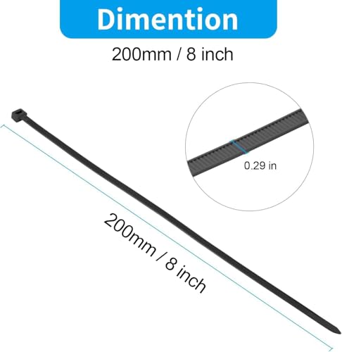 8 Inch White Zip Ties Heavy Duty 100 Pack (8 inch / White)