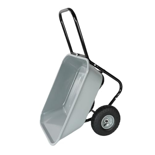 Dual Wheel Wheelbarrow (Gray)