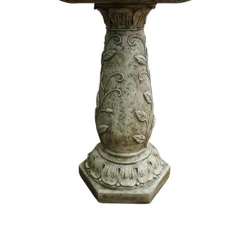 23.62" H Modern Resin fiber Outdoor Bird Bath (23.62''H)