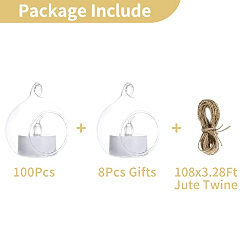 108 Pcs Mini Hanging Tealight Holder with LED Candles (108 Count)