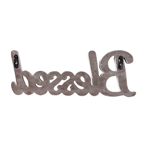 Rustic White Wooden Blessed Sign 15 Inch