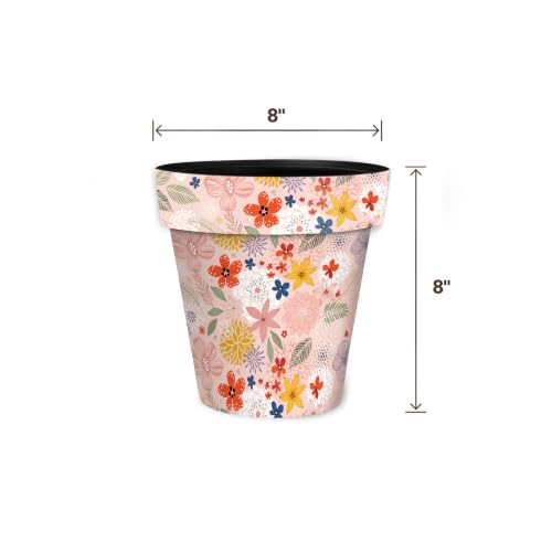 Everyday Planter 8.5" x 8.5" x 8.5" Colorful Flowers Small Planter (Colorful Flor / Small)