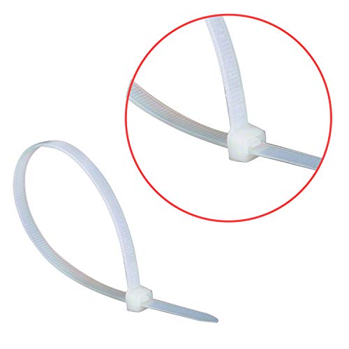 Clear Zip Ties 6 Inch 40 Lbs White Cable Ties 100 Pack (100 Count)