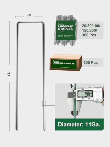 50 Pack Landscape Staples 6 inch Galvanized Steel Yard Stakes (50 Count)