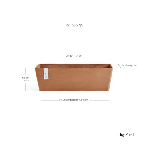 Bruges Rectangular Flower Planter (Terracotta Color / 21.5")