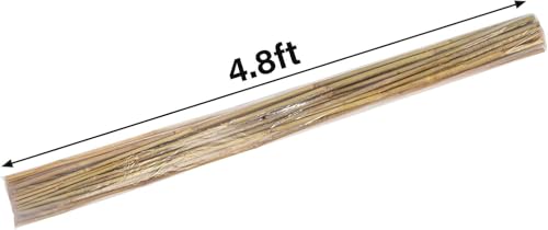Natural Bamboo Plant Stake（Approx 5FT 50Pcs） Sturdy Bamboo Poles (4.8ft-50pcs)