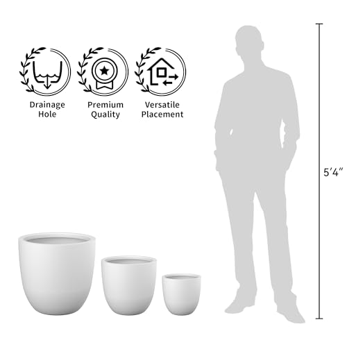 Modern Home Minimalist 10" Dia White Concrete Bowl Planter (White / 10-Inch Dia)