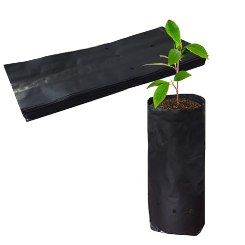 100 Pcs Deep Nursery Grow Bags (4.7"x11.5")