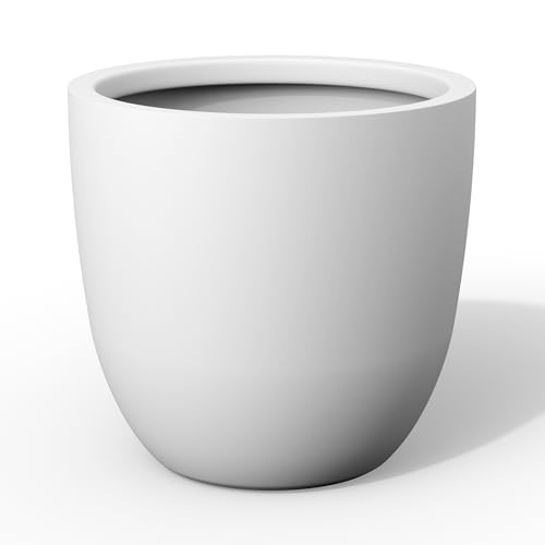 18" Dia Round Concrete Planter (Pure White / 18"d)
