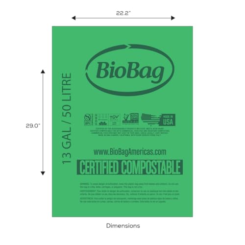 13 Gallon Tall Compostable Thick Trash Bags by BioBag (13 Gallon Tall (THICK))