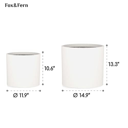Large Planter for Indoor or Outdoor (Matte White / Set of 2: 12/14.6 Inch)