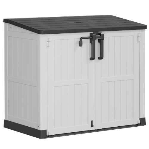 Outdoor Storage Cabinet 36 Cu Ft with Lockable Doors (Black-Ashen / 29.1"×51.1"×43.3")
