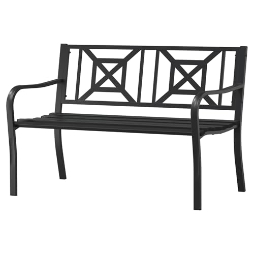 Patio Garden Bench (Black / Geometric)