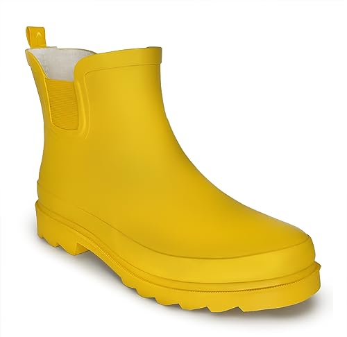 Women's Waterproof Ankle Rain Boots (7 / Yellow)