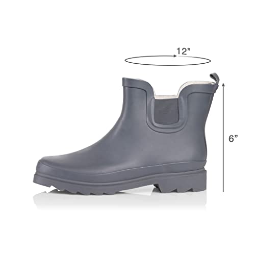 Women's Waterproof Ankle Rain Boots (10 / Matte Charcoal)