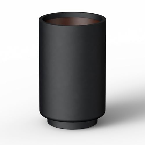 Accent Round Tapered Black Concrete Planter 20.1" Tall (Black / 12.6"Dia x 20.1"H)