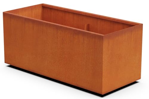 Large Rectangular Planters for Outdoor Plants 46x20 Inch Corten Steel Planter